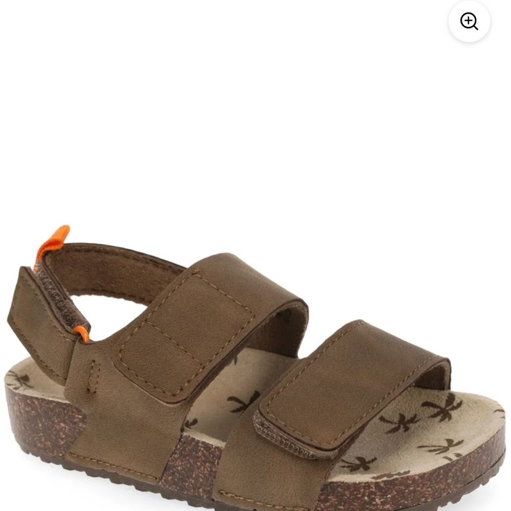 Wonder Nation Brown Kids Sandals with Orange Accents
